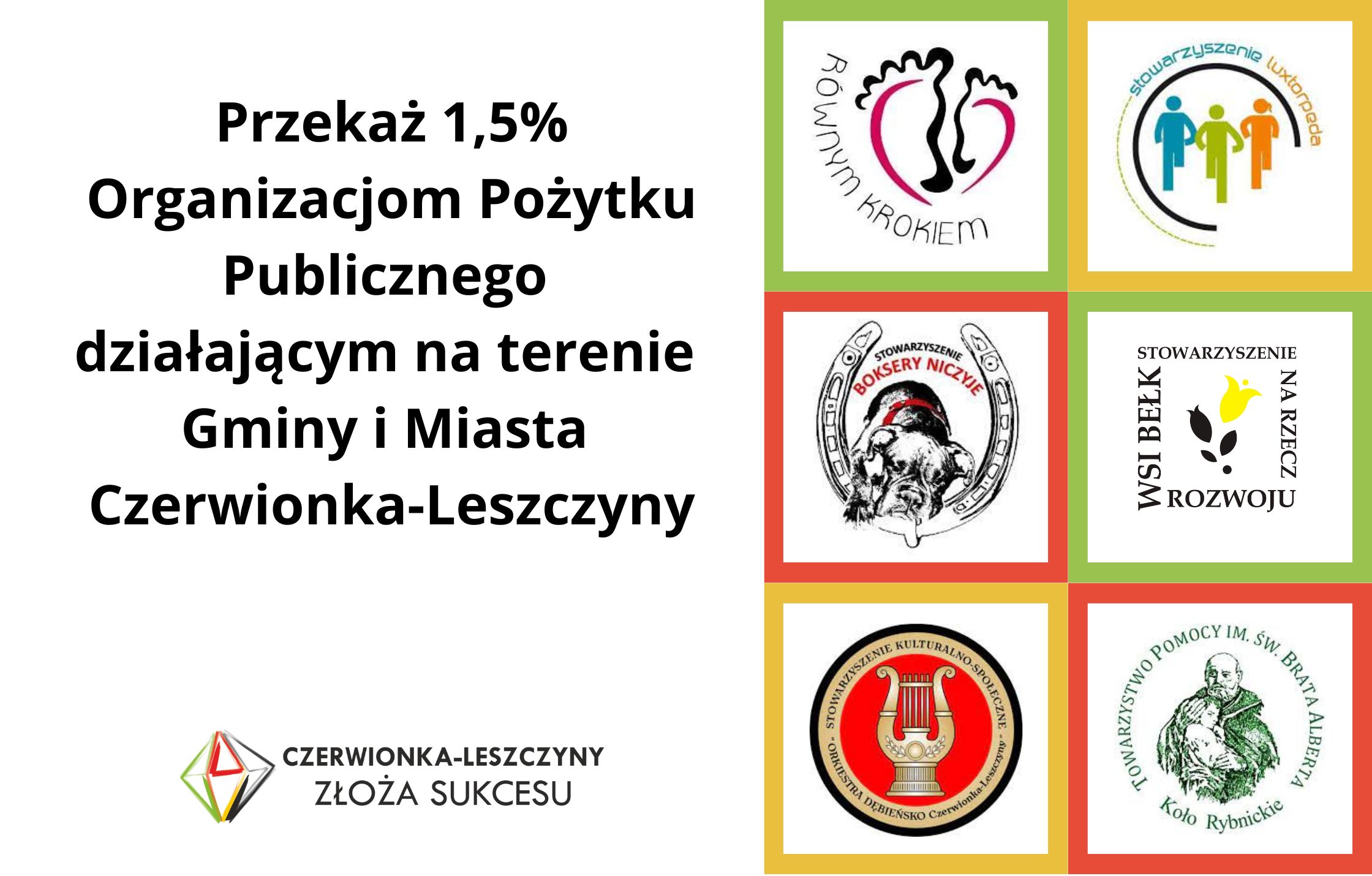 Przekaż 1,5% Organizacjom Pożytku Publicznego z terenu Czerwionki-Leszczyn